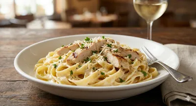 Fettuccine Alfredo Con Pollo